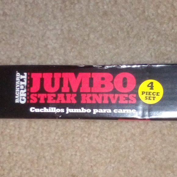Jumbo Steak Cultery: (4) Piece Steak Set. Extra Large Handle and Blade. New - Picture 4 of 4
